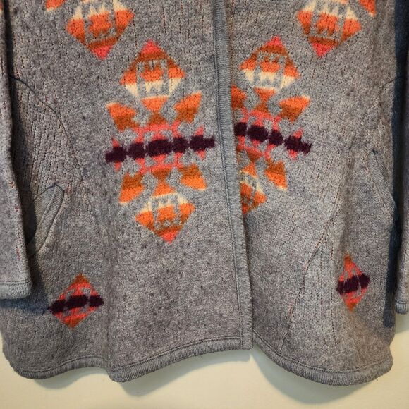We The Free People Aztec Cardigan Sweater Womens Medium Wool Southwestern - Picture 4 of 13